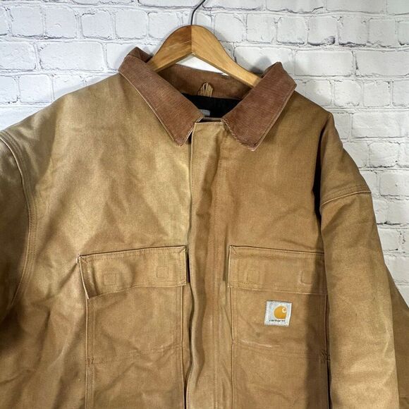 Vintage Carhartt Jacket Mens Quilted Liner Brown Canvas Workwear WELL LOVED - Picture 5 of 15